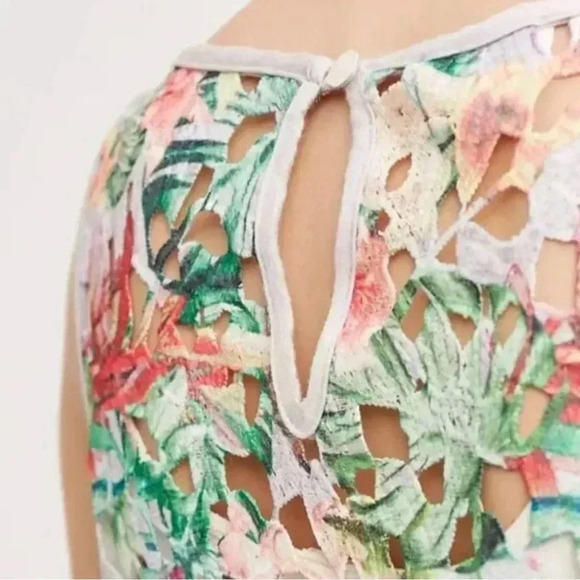 Anthropologie inari fiore floral cut out tank top sleeveless medium colorful - Picture 5 of 16